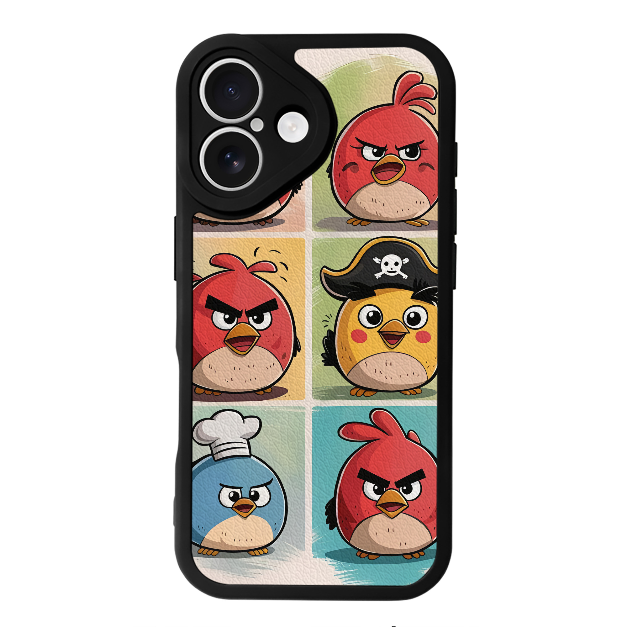 （画像用） Angry Birds アングリーバード 【iPhone 16シリーズ対応】シリコンスマホケース（レザー調） 材質：シリコン